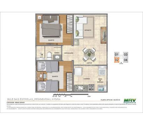 Apartamento, Chácaras Reunidas Santa Terezinha, 2 Quartos, 1 Vaga