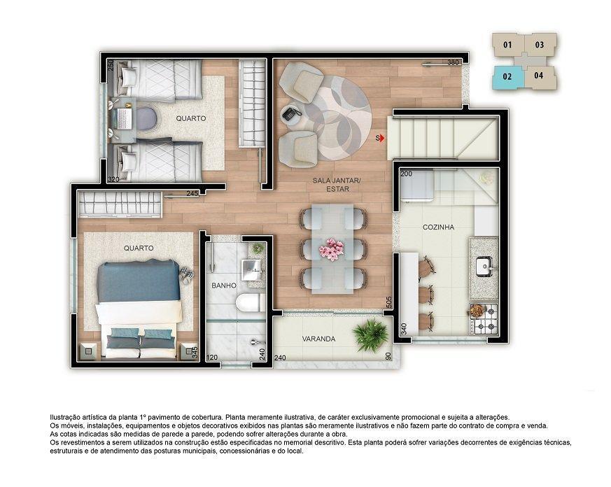 Apartamento, Novo Horizonte, 2 Quartos, 2 Vagas