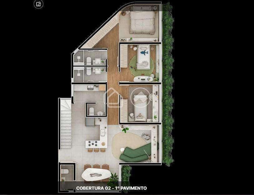 Área Privativa, Santa Lúcia, 1 Quarto, 1 Suíte