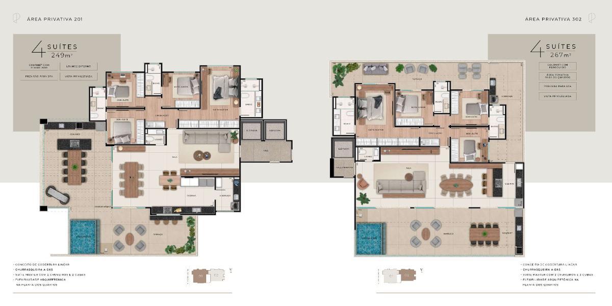 Apartamento, Ouro Preto, 4 Quartos, 3 Vagas, 4 Suítes