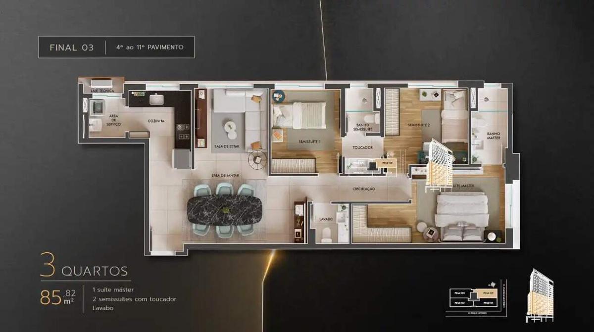 Apartamento, Santo Antônio, 3 Quartos, 2 Vagas, 1 Suíte