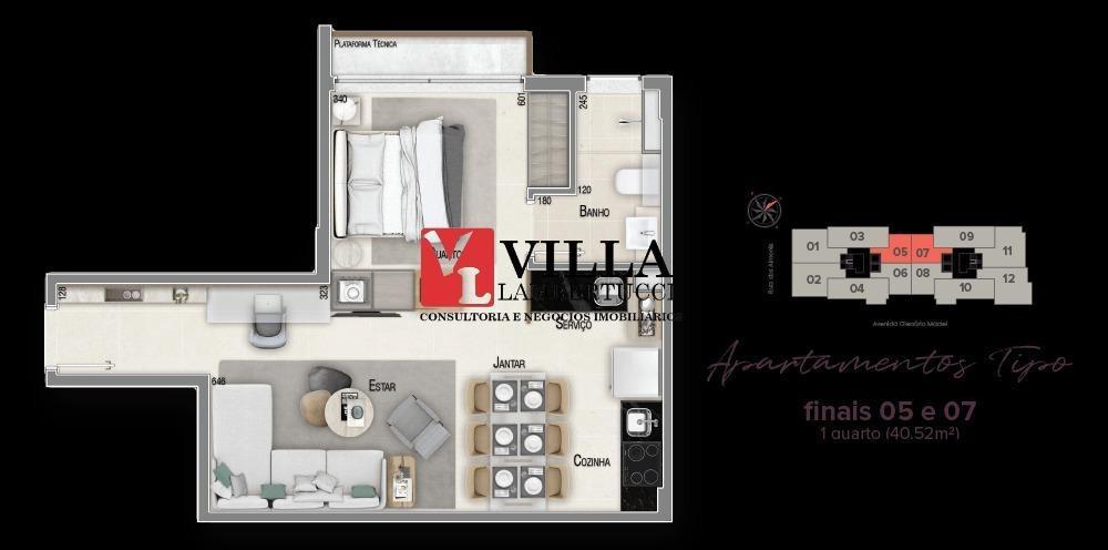 Apartamento, Santo Agostinho, 1 Quarto, 1 Vaga, 1 Suíte