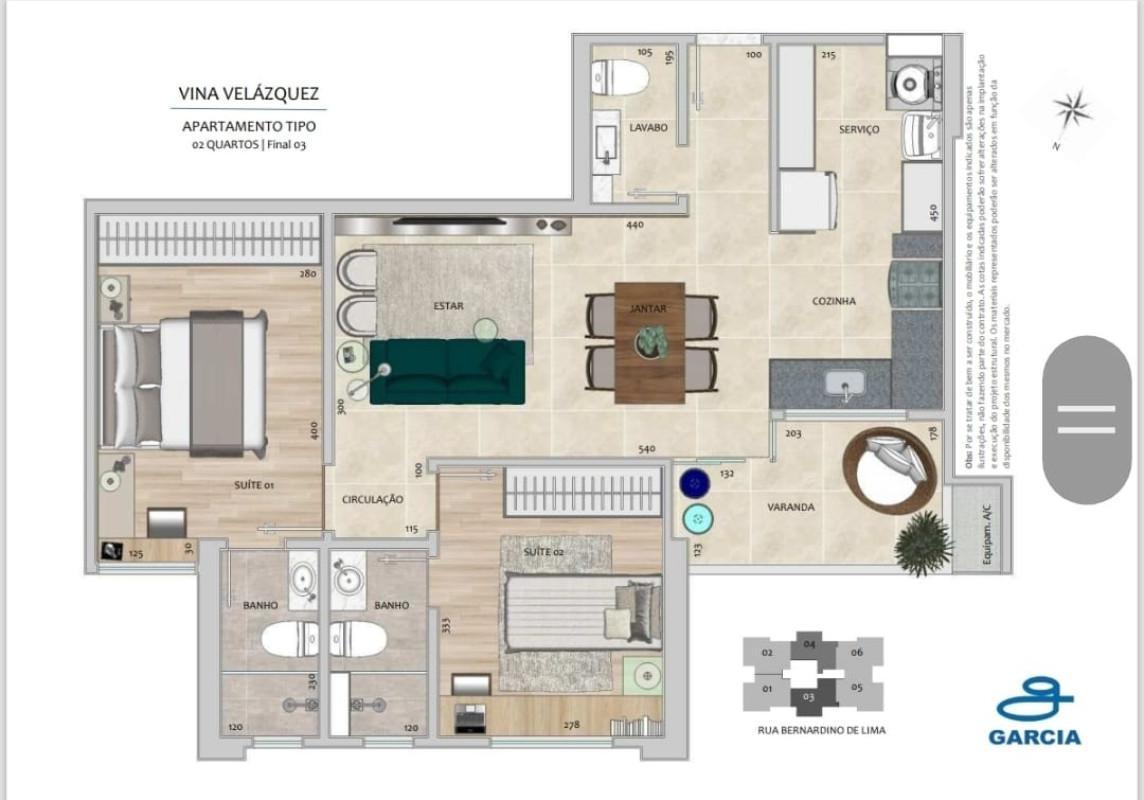 Apartamento, Gutierrez, 2 Quartos, 1 Vaga, 2 Suítes