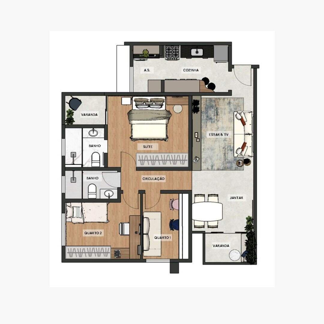 Apartamento, Nossa Senhora das Graças, 3 Quartos, 2 Vagas, 1 Suíte