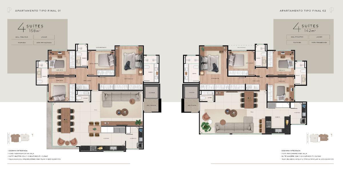 Apartamento, Ouro Preto, 4 Quartos, 3 Vagas, 4 Suítes