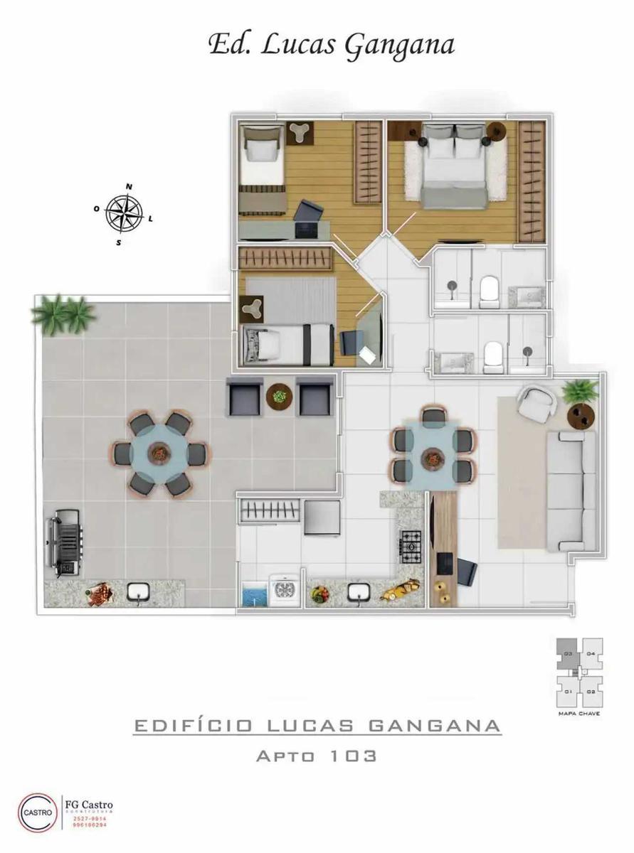 Apartamento, Cidade Nova, 3 Quartos, 2 Vagas, 1 Suíte