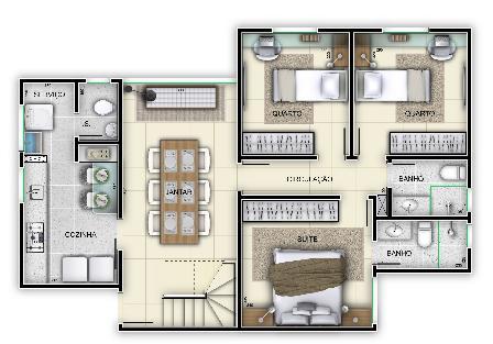 Cobertura, Nova Floresta, 3 Quartos, 3 Vagas, 1 Suíte