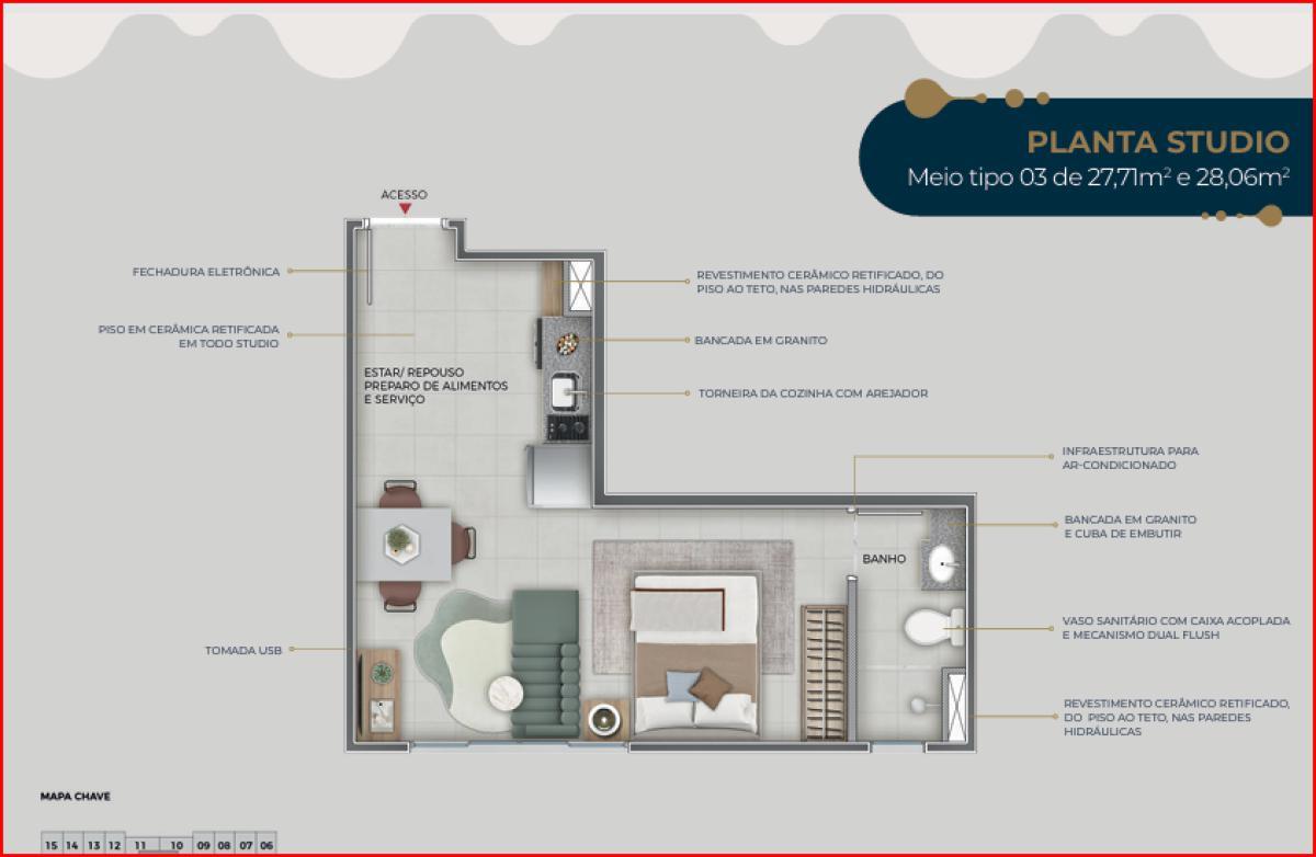 Apartamento, São Cristóvão, 1 Quarto, 0 Vaga, 1 Suíte
