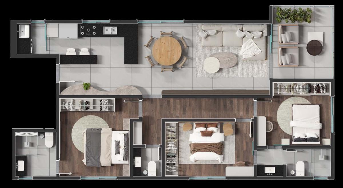 Apartamento, Lourdes, 3 Quartos, 2 Vagas, 1 Suíte