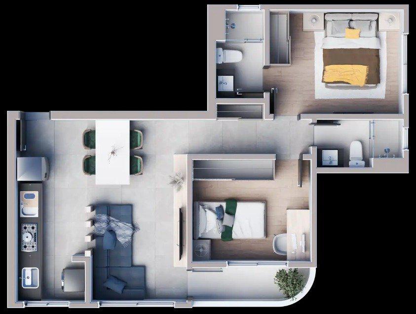 Apartamento, São Luiz (pampulha), 2 Quartos, 2 Vagas, 1 Suíte