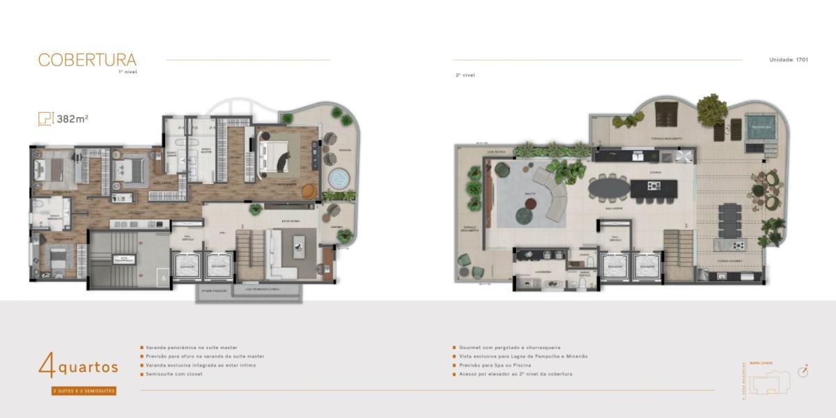 Apartamento, Ouro Preto, 4 Quartos, 4 Vagas, 4 Suítes