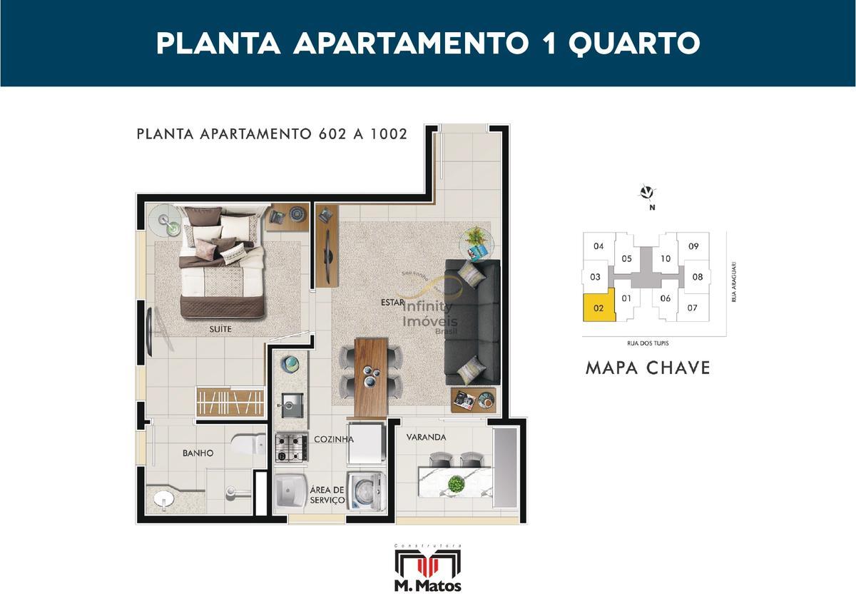 Apartamento, Barro Preto, 1 Quarto