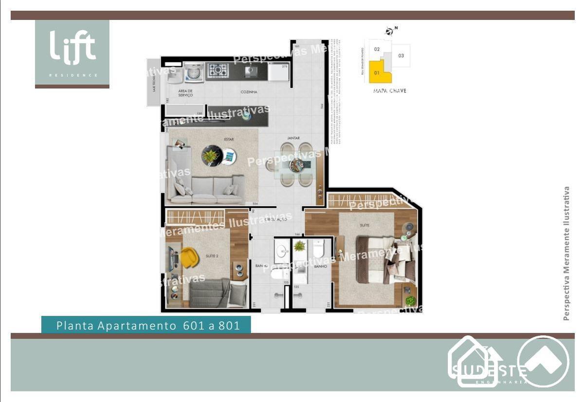 Apartamento, Serra, 2 Quartos, 2 Vagas, 1 Suíte