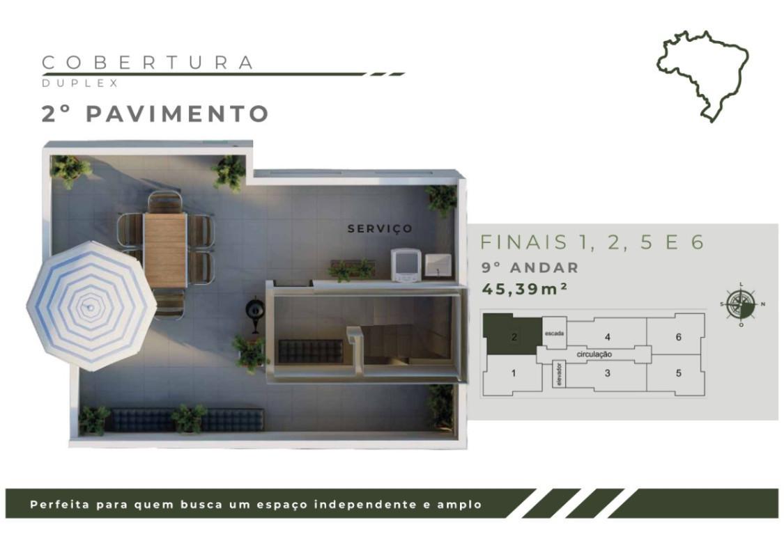 Cobertura, Jardim Leblon, 2 Quartos, 2 Vagas