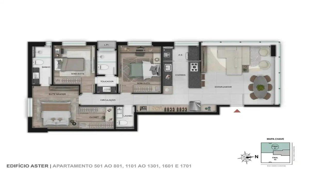 Apartamento, Lourdes, 3 Quartos, 2 Vagas, 1 Suíte
