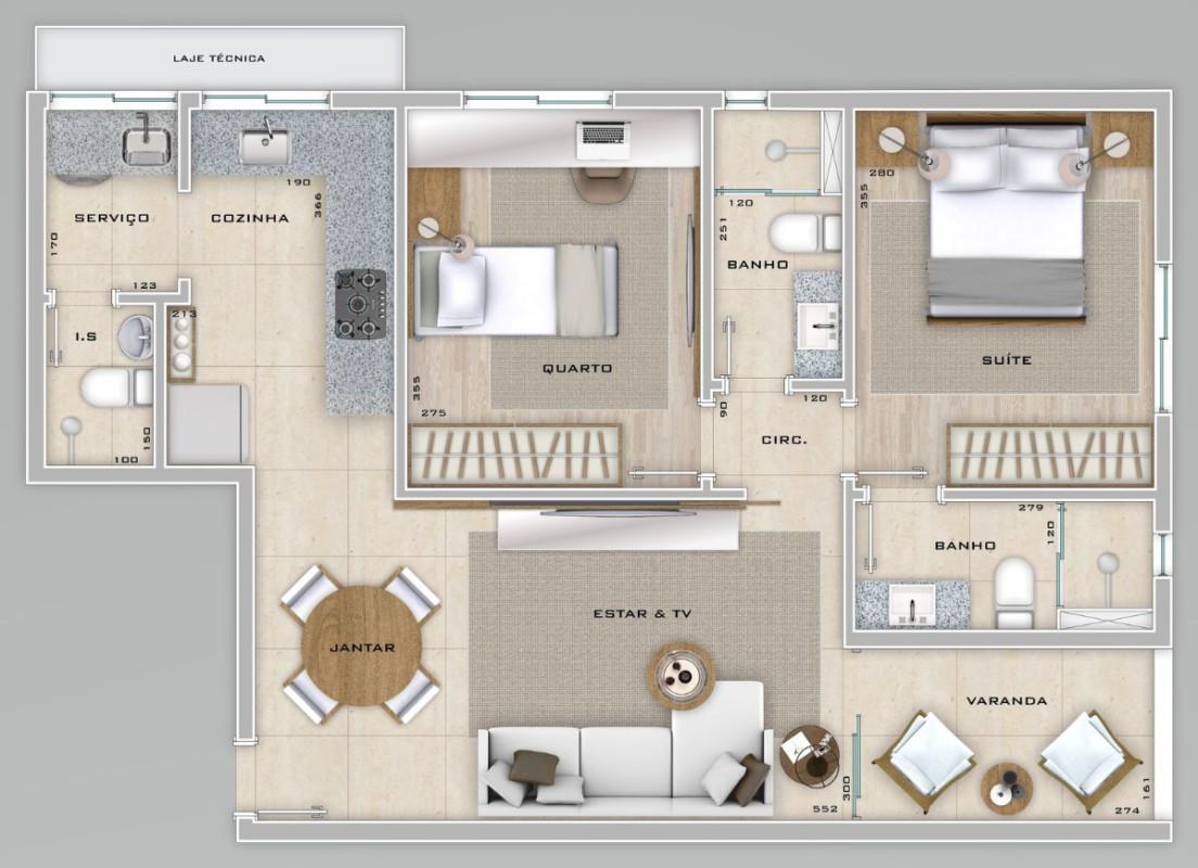Apartamento, Cidade Nova, 2 Quartos, 2 Vagas, 1 Suíte