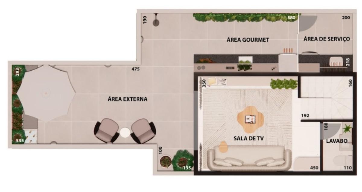 Cobertura, Três Barras, 2 Quartos, 1 Vaga, 1 Suíte