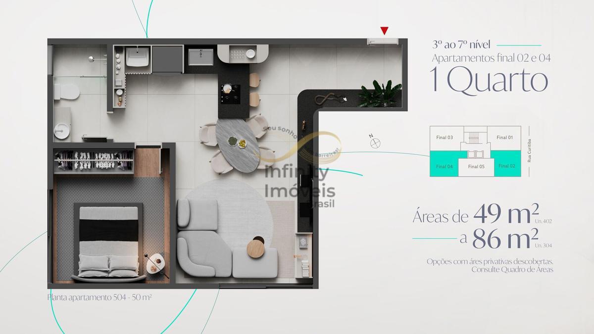 Apartamento, Lourdes, 1 Quarto