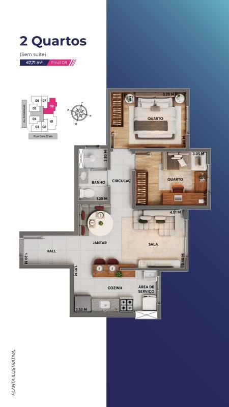 Apartamento, Barroca, 2 Quartos, 1 Vaga
