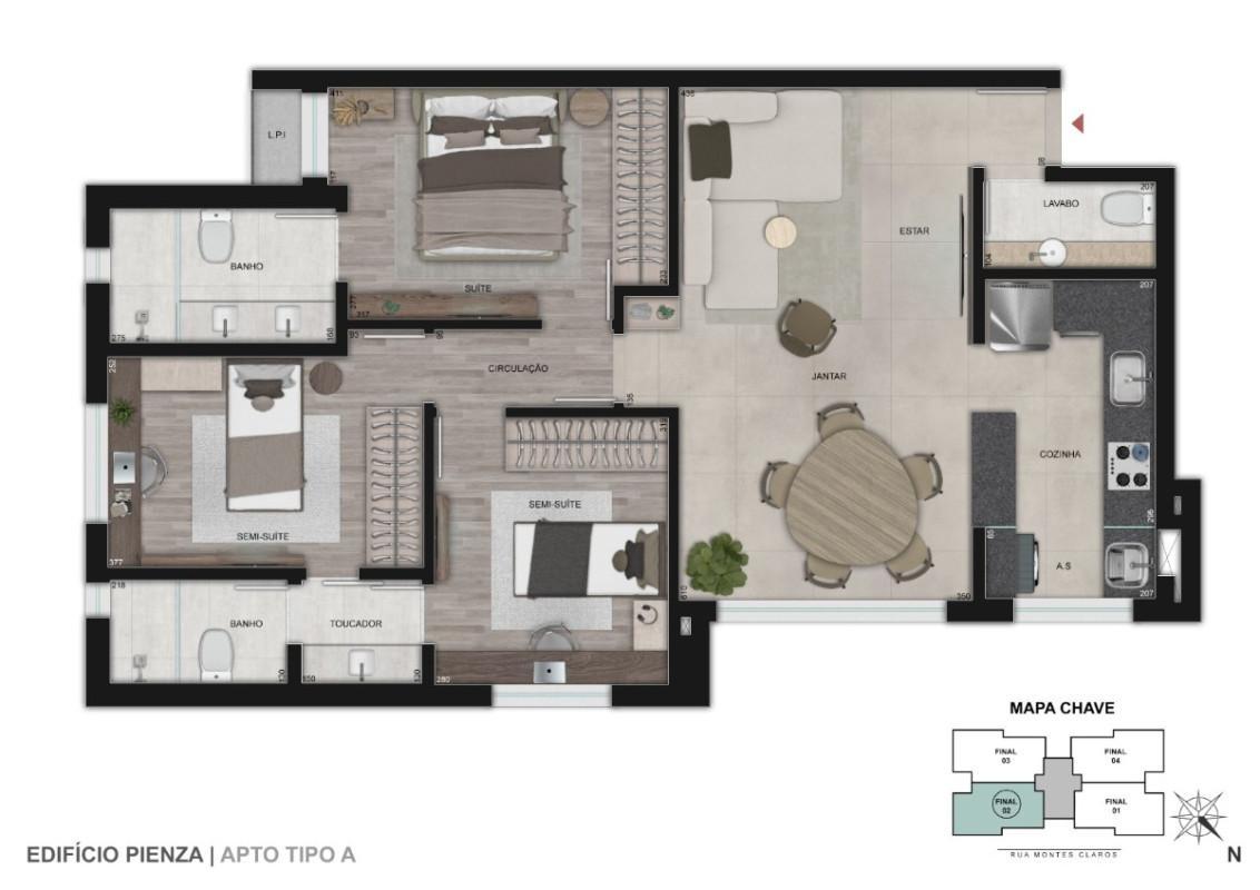 Apartamento, Anchieta, 3 Quartos, 2 Vagas, 1 Suíte