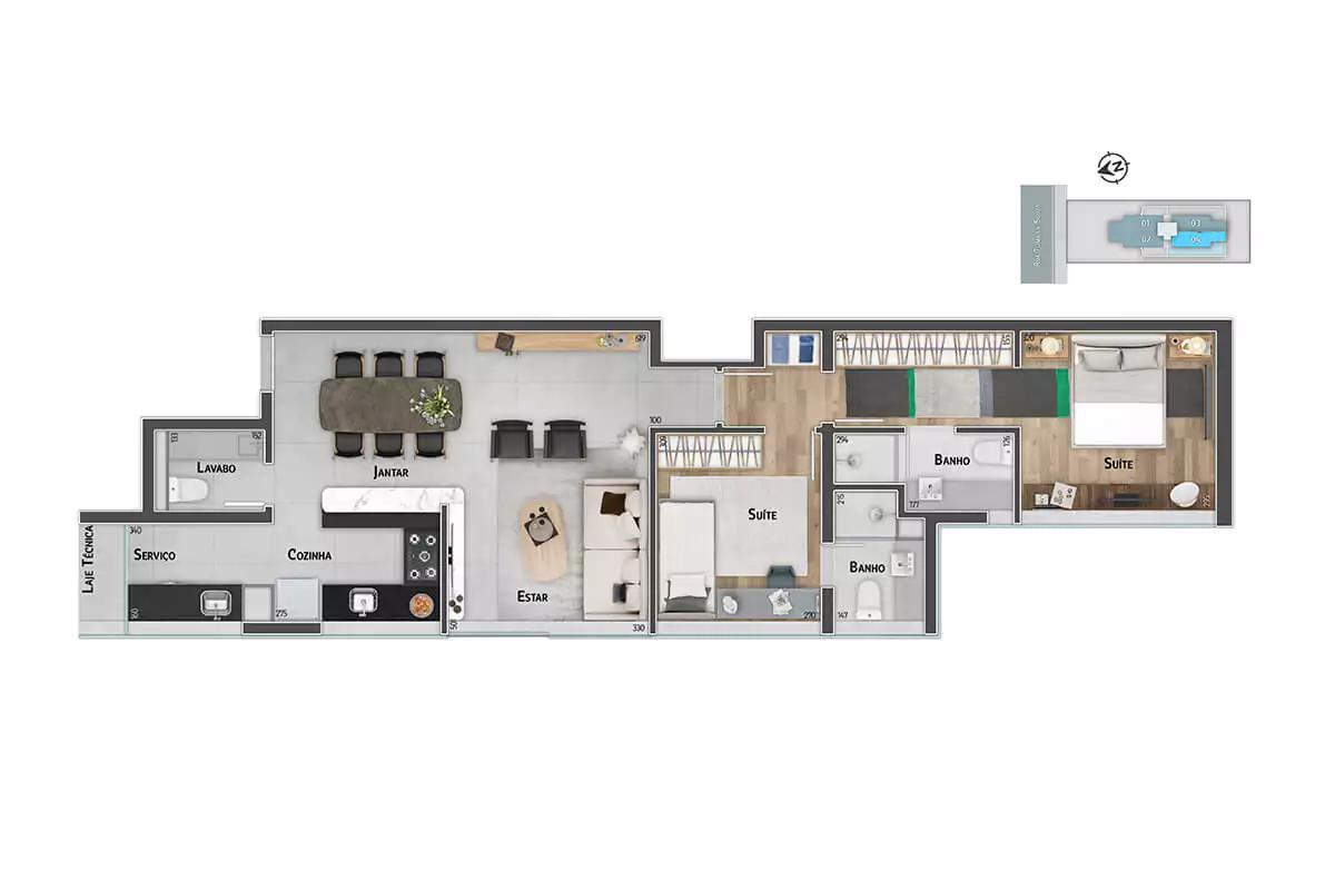 Apartamento, Savassi, 2 Quartos, 2 Vagas, 2 Suítes