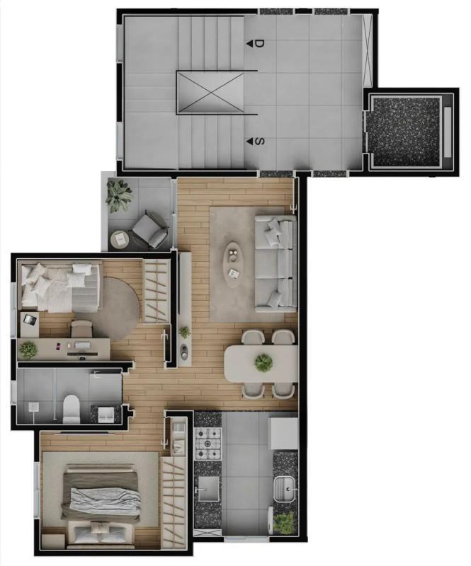 Apartamento, Aparecida, 2 Quartos, 1 Vaga, 1 Suíte