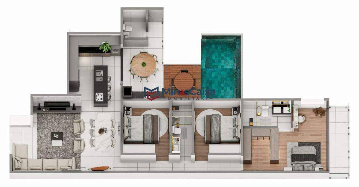 Casa, Belvedere, 3 Quartos, 2 Vagas, 1 Suíte