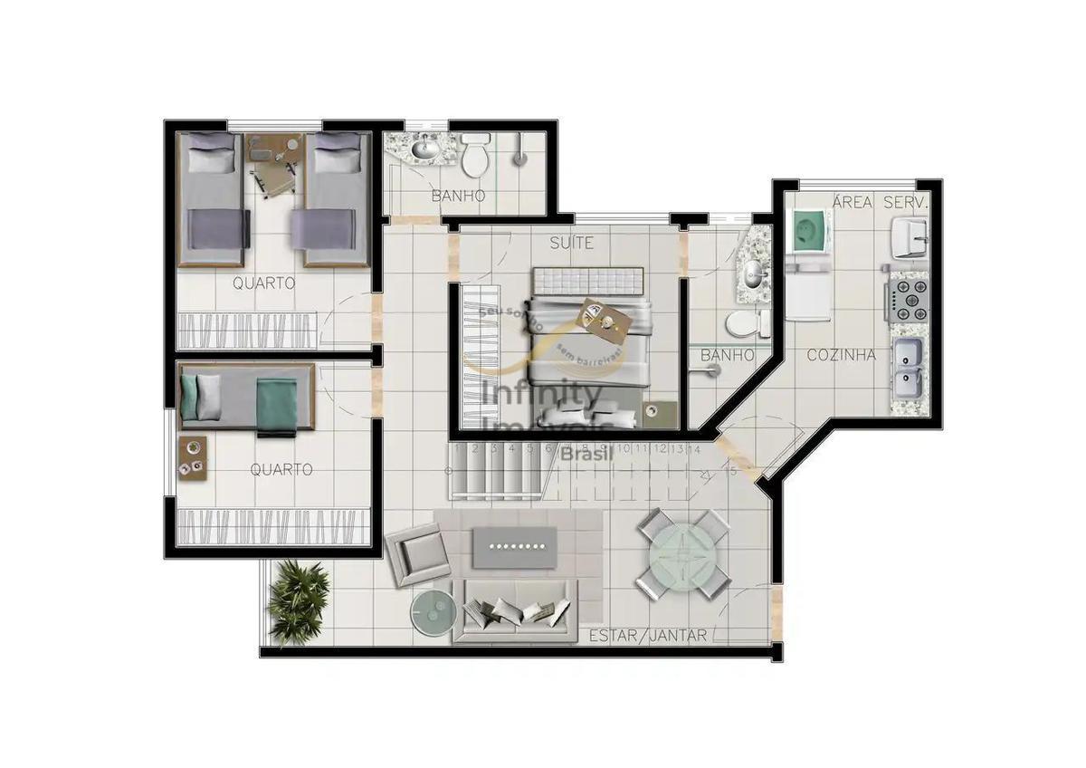 Apartamento, Santa Teresa, 3 Quartos