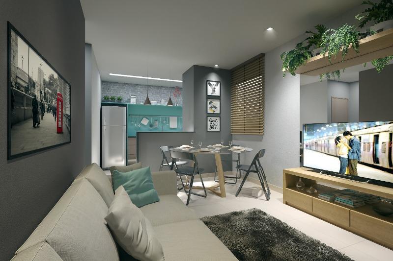 Apartamento, Nacional, 2 Quartos, 1 Vaga