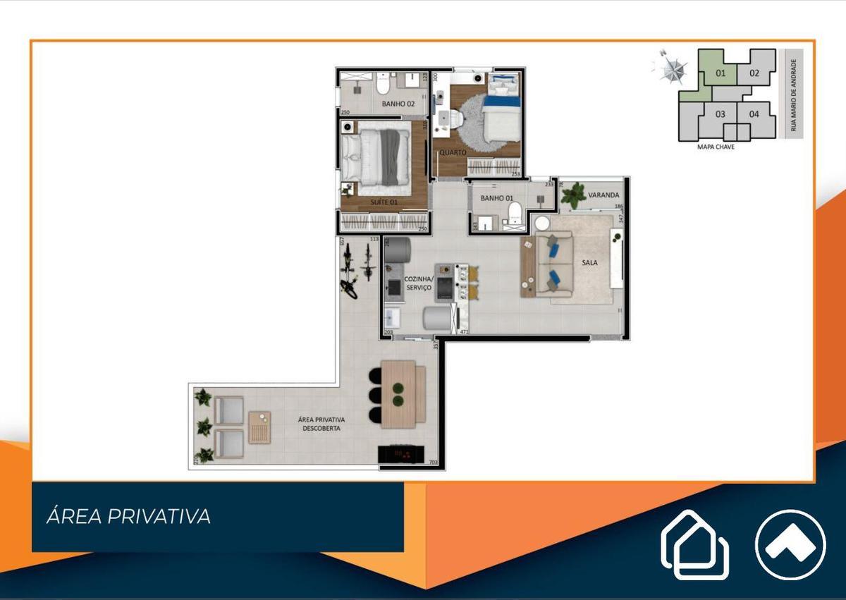 Apartamento, Santa Branca, 2 Quartos, 1 Vaga, 1 Suíte