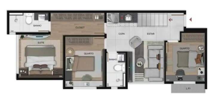 Cobertura, Prado, 3 Quartos, 2 Vagas, 1 Suíte