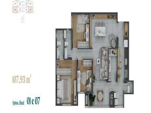 Apartamento, Vila da Serra, 3 Quartos, 2 Vagas, 1 Suíte