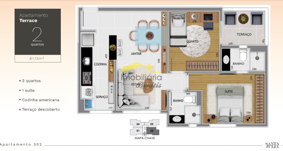 Cobertura, Buritis, 2 Quartos, 2 Vagas, 1 Suíte