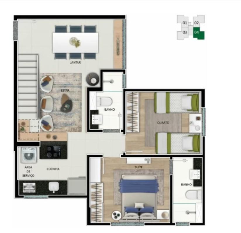 Cobertura, Buritis, 2 Quartos, 2 Vagas, 1 Suíte
