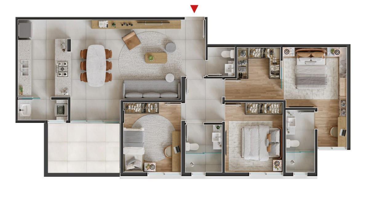 Apartamento, Santa Lúcia, 3 Quartos, 2 Vagas, 1 Suíte