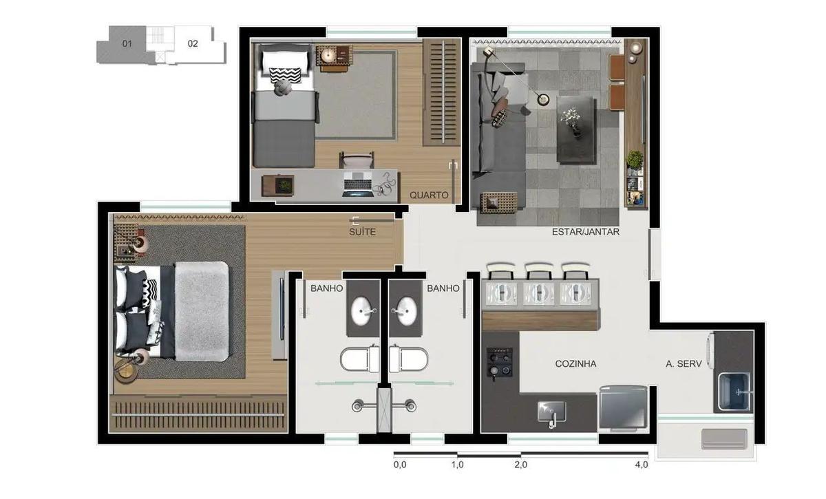 Apartamento, Prado, 2 Quartos, 1 Vaga, 2 Suítes