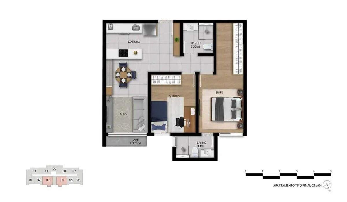 Apartamento, Lourdes, 2 Quartos, 1 Vaga