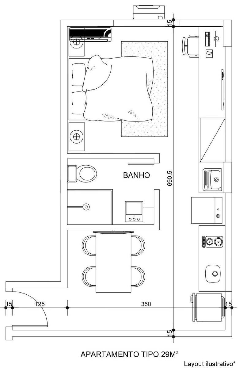 Apart Hotel, Buritis, 1 Quarto, 0 Vaga, 1 Suíte