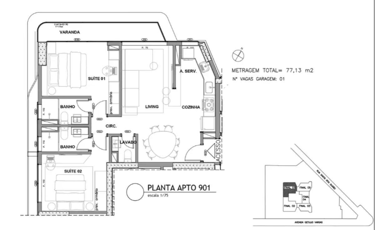 Apartamento, Savassi, 2 Quartos, 1 Vaga, 2 Suítes