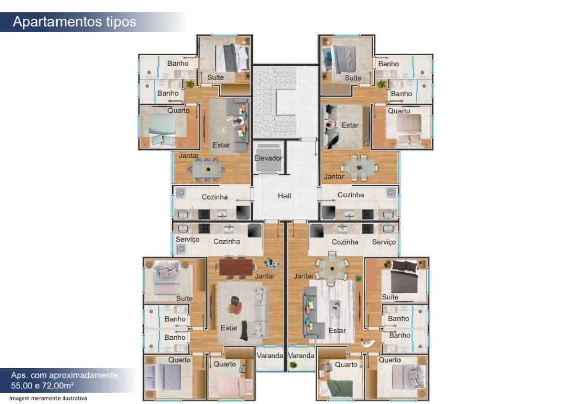 Apartamento, Miramar (barreiro), 2 Quartos, 2 Vagas, 1 Suíte