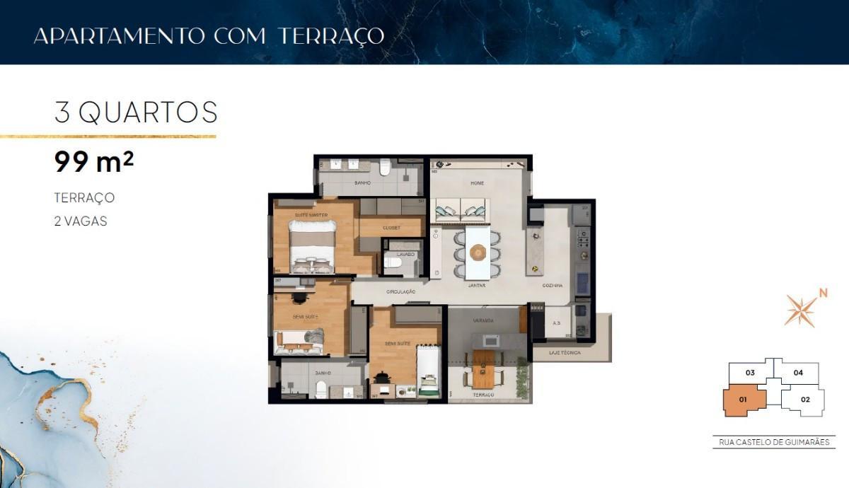 Apartamento, Castelo, 3 Quartos, 2 Vagas, 1 Suíte