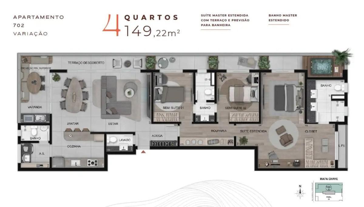 Cobertura, Gutierrez, 4 Quartos, 3 Vagas, 2 Suítes