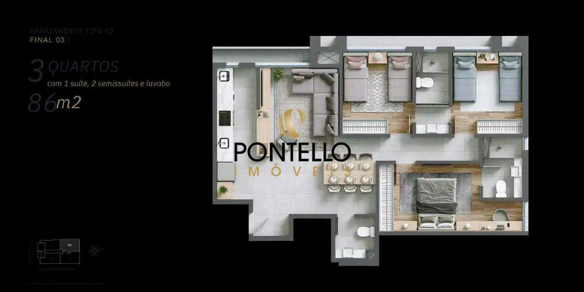Apartamento, Gutierrez, 2 Quartos, 1 Vaga, 2 Suítes