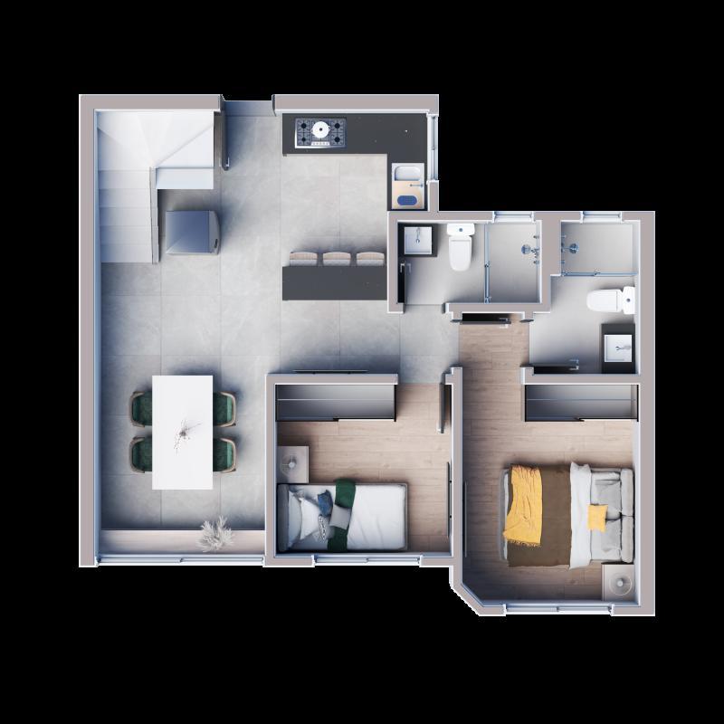 Apartamento, Jaraguá, 2 Quartos, 1 Vaga, 1 Suíte