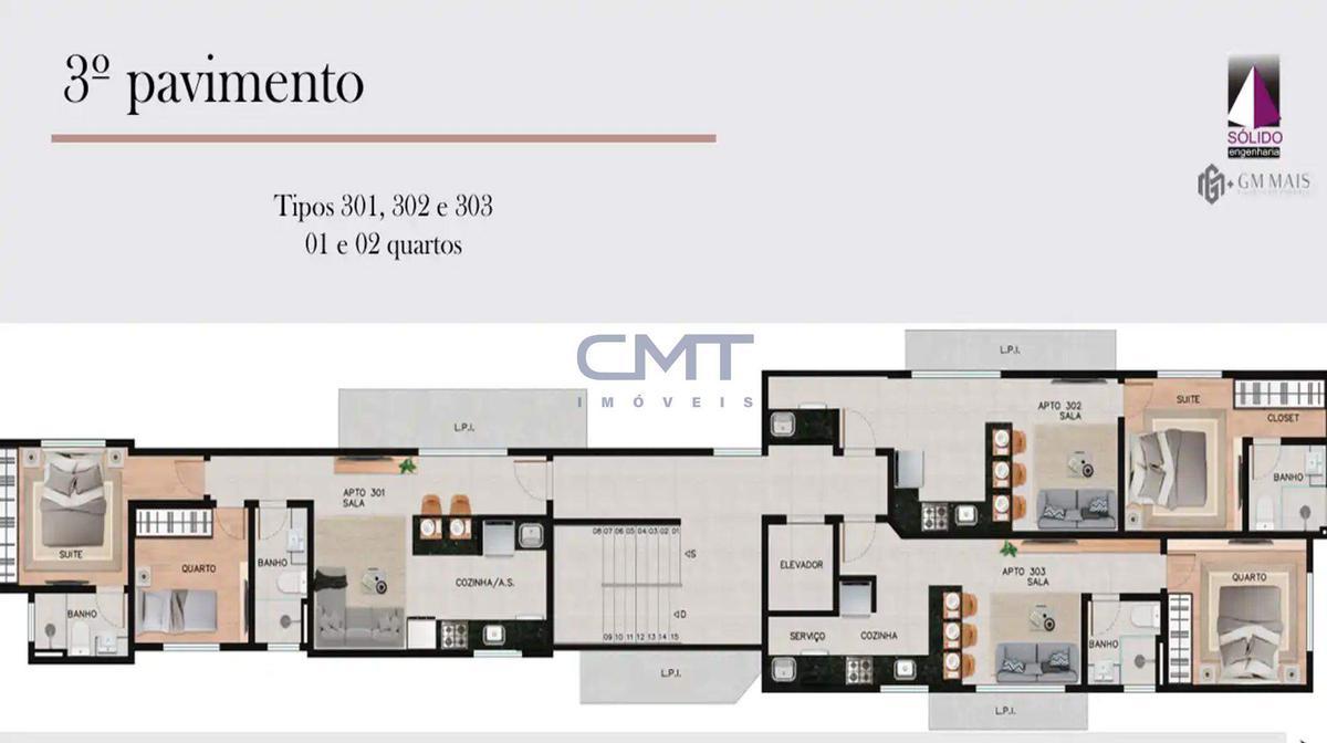 Apartamento, Cruzeiro, 1 Quarto, 1 Vaga