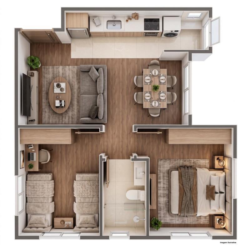 Apartamento, Canaã, 2 Quartos, 1 Vaga