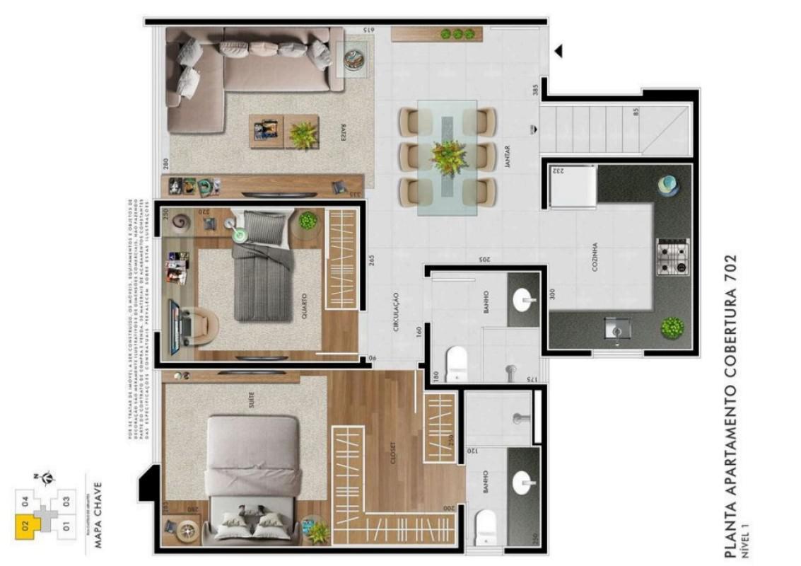Cobertura, Castelo, 2 Quartos, 1 Vaga, 1 Suíte