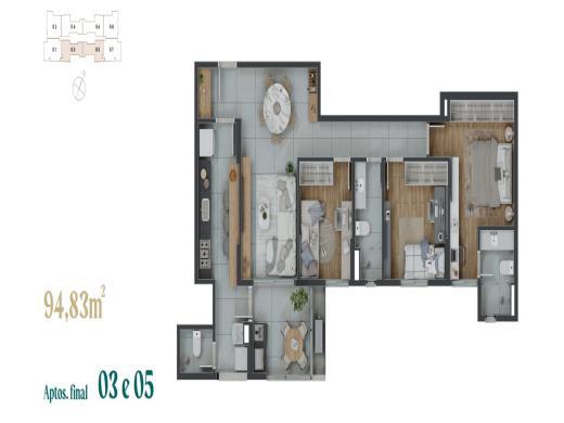 Apartamento, Vila da Serra, 3 Quartos, 2 Vagas, 1 Suíte