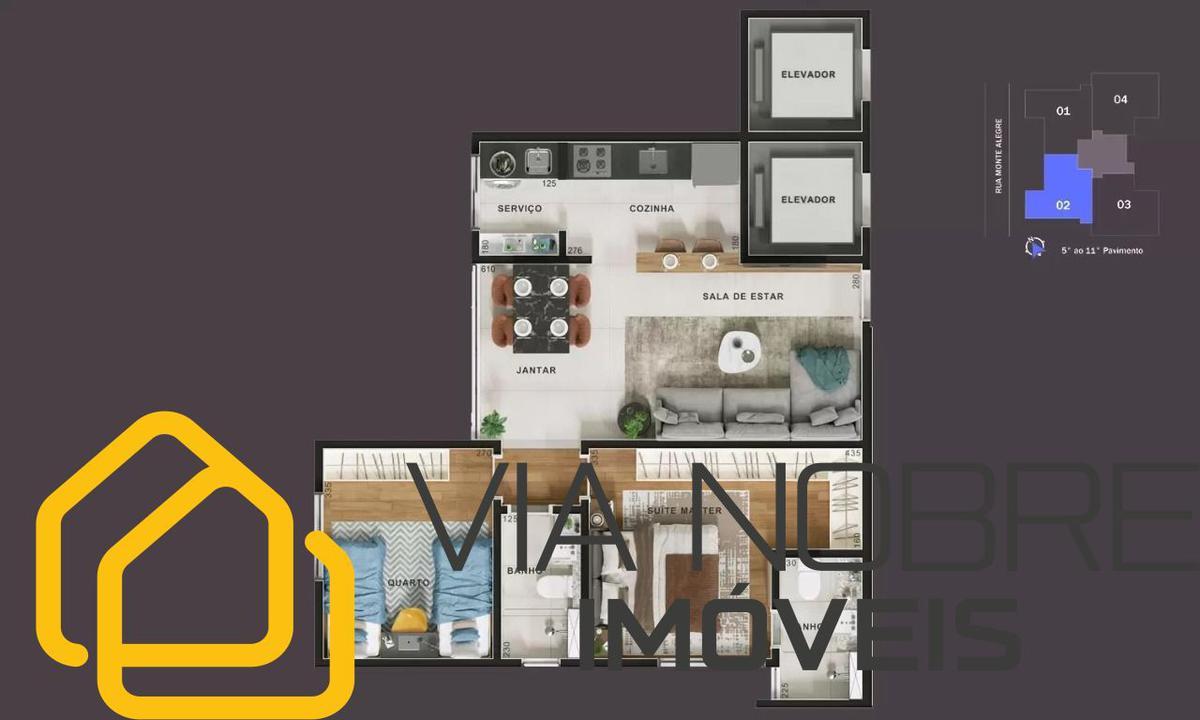Apartamento, São Lucas, 2 Quartos, 3 Vagas, 1 Suíte