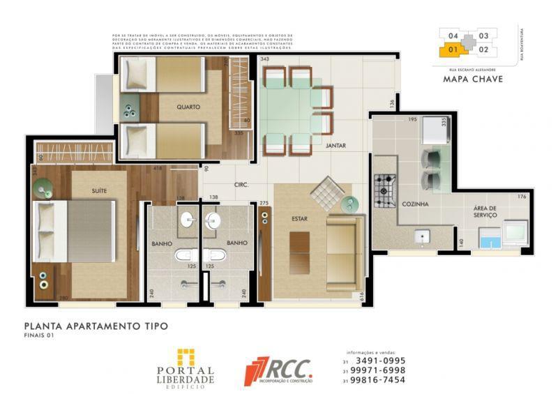 Apartamento, Liberdade, 2 Quartos, 2 Vagas, 1 Suíte
